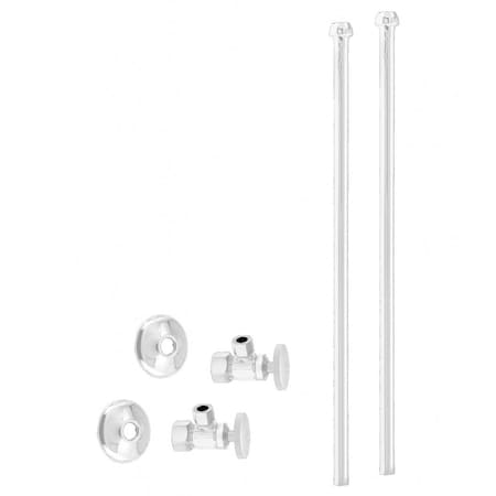 Westbrass Faucet Kit, 5/8" OD x 3/8" OD x 20" Bullnose in Powder coated White D105KBN-50